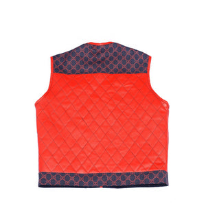 G*cci
Canvas with Red Leather Diamond Stitching - LEATHER CHAPTER