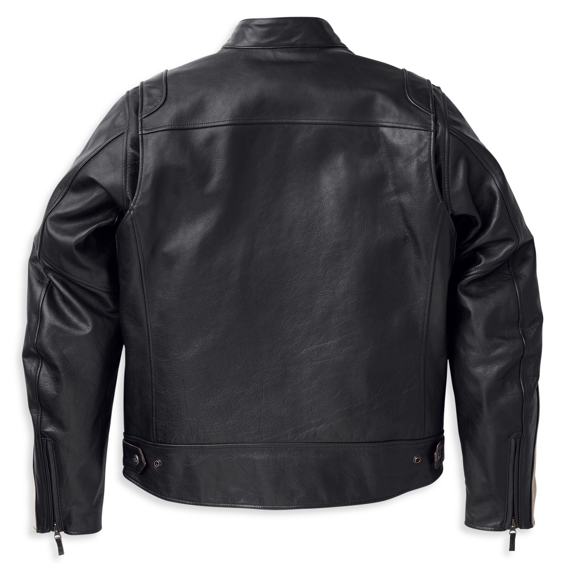 Harley-Davidson Men's Black Leather Biker Jacket - Quilted Shoulders & Sleek Minimalist Design