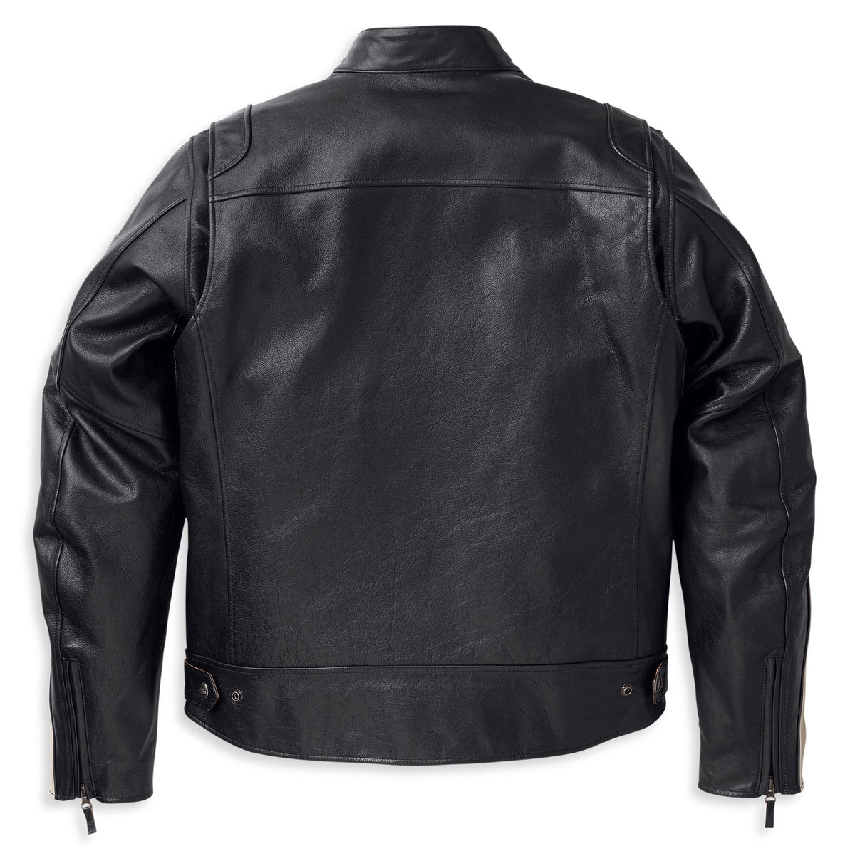 Ha**ey-Da**on Men's Black Leather Biker Jacket - Quilted Shoulders & Sleek Minimalist Design