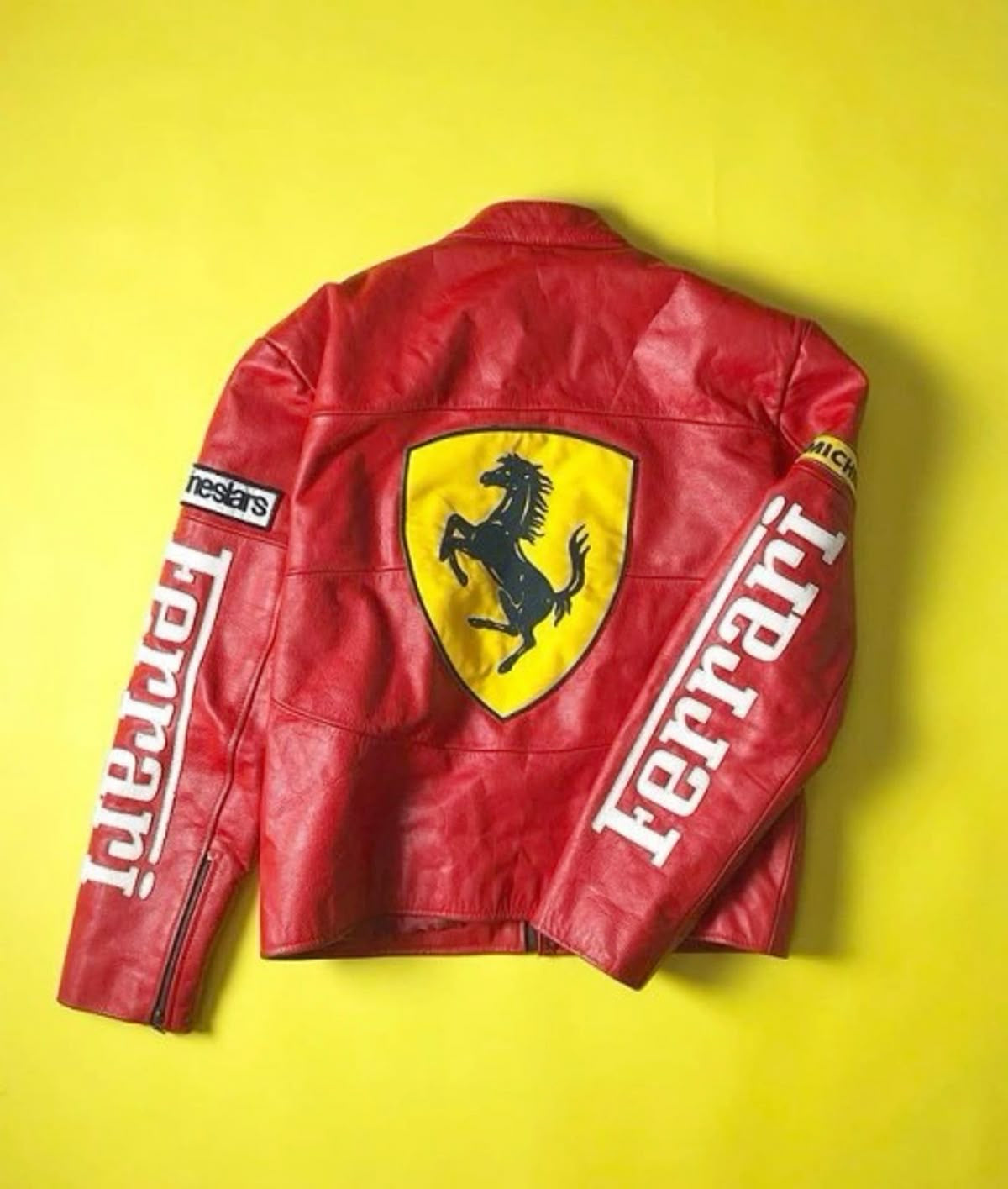 Ferrari Racing Leather Jacket – 100% Genuine Cowhide | F1-Inspired Streetwear - LEATHER CHAPTER