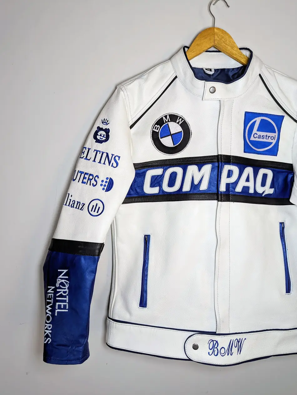 BMW Compaq Racing Leather Jacket – Real Leather Motorsport Jacket - Casual Streetwear