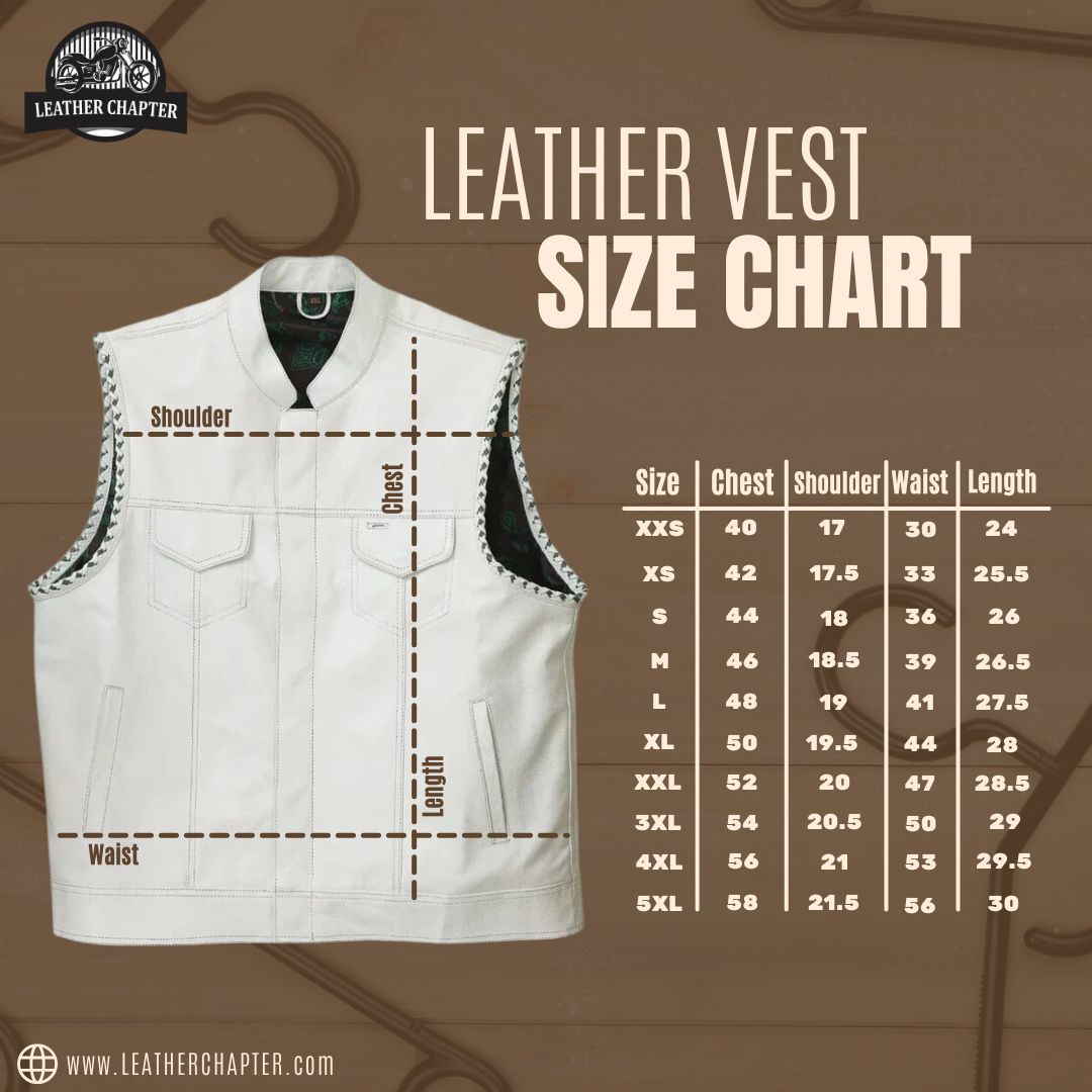 Men’s Luxury G*cci Leather Biker Vest Designer Pattern & Quilted Finish - LEATHER CHAPTER