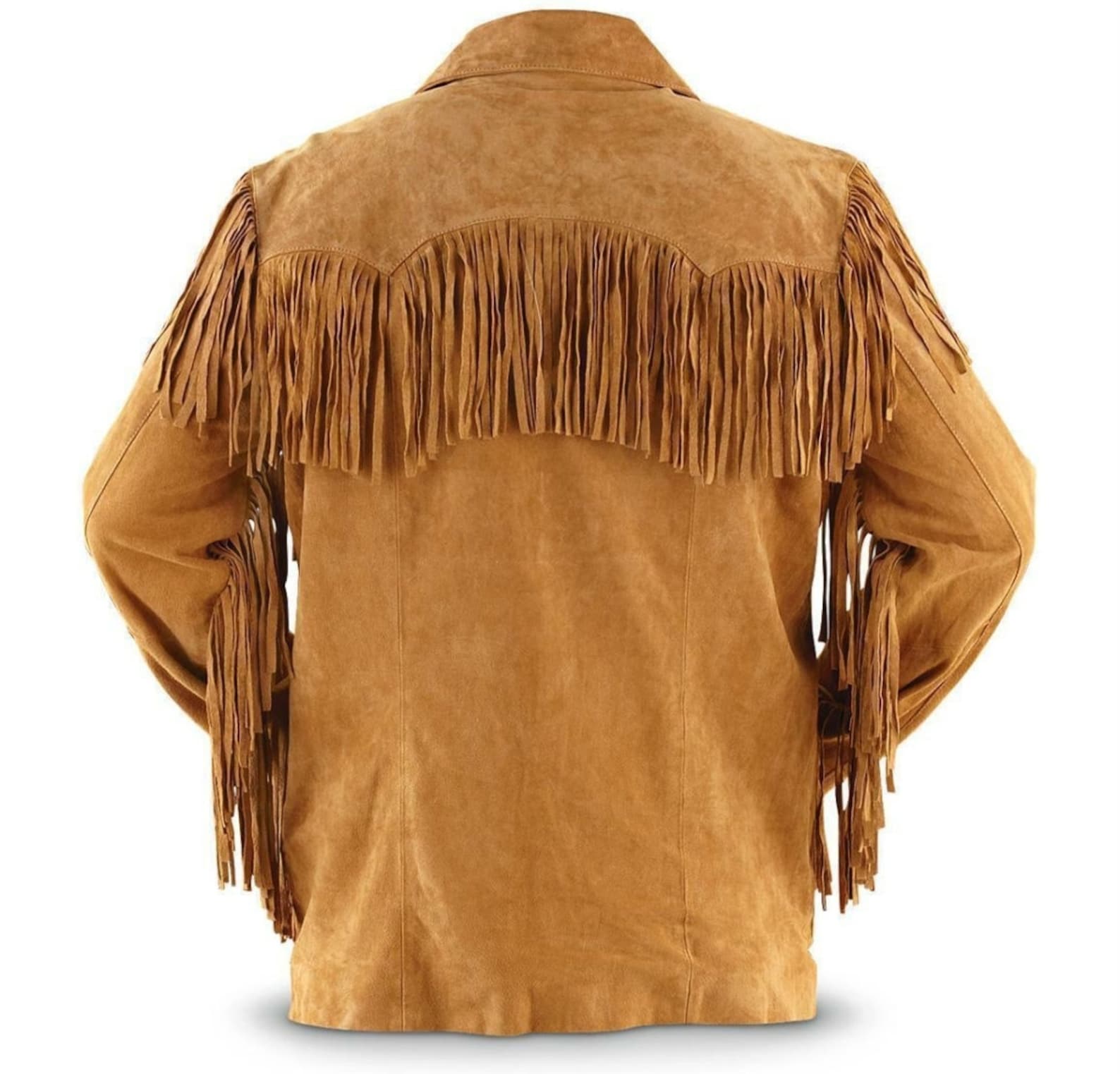 Men Traditional Handmade Horse Riding Wear Native American Western Cowboy Leather Jacket Coat With Fringes and Beads - LEATHER CHAPTER