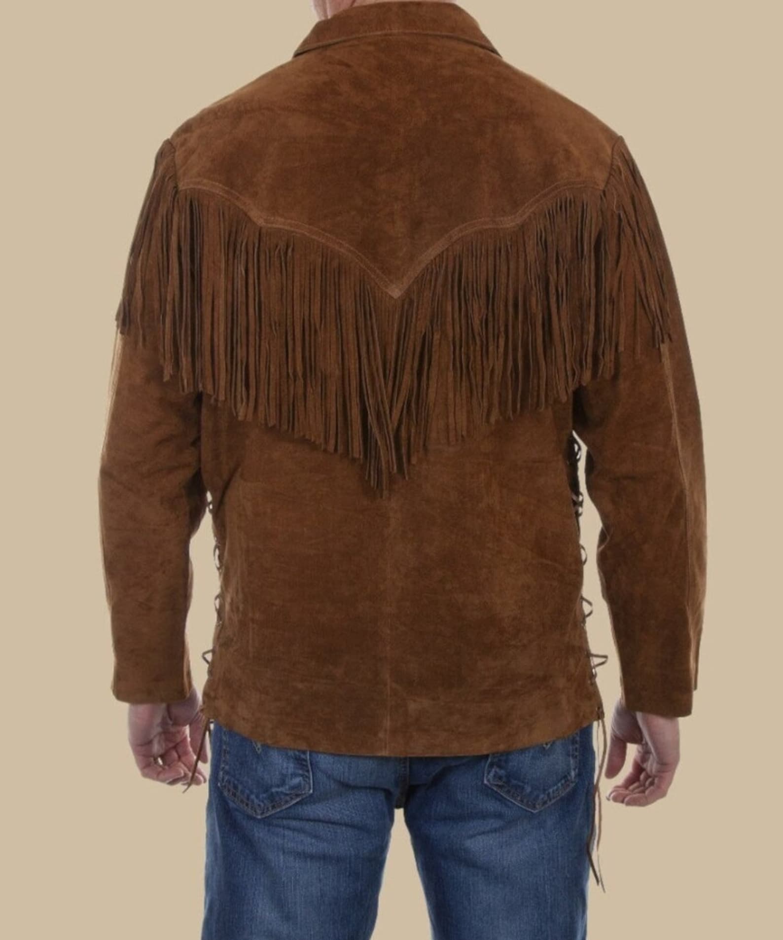 Handmade Western Jacket Real Suede Leather Western Cowboy - Mountain Men Leather Jacket Vintage Apparel Rodeo Shirt - Cowboy Hunter Gifts - LEATHER CHAPTER
