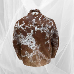 Hair On Hide Leather Handmade Jacket - Handcrafted for Durability and Style Cowhide Hair On Western Cowboy Style Jackets - LEATHER CHAPTER