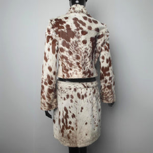 Western Cowhide Skirt and Jacket Set Cowgirl Chic Outfit Hair on Hide Cowgirl Clothing Western Style Elegance Complete Outfit Rustic Charm - LEATHER CHAPTER