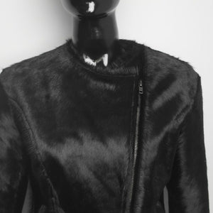 Western Cowhide Hair on Hide Jacket Collarless Women's Cowgirl Style Hair on Leather Cowgirl Jacket - Women's Western Wear Fashion - LEATHER CHAPTER