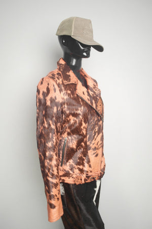 Handmade Cowhide Hair-on-Hide Cowgirl Jacket Western Style Cow Skin Jacket Women's Rustic Hair on Boho Leather Jacket (X-Large Size) - LEATHER CHAPTER