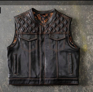 Leather Vest Black Leather Vest Denim Vest Leather Men Vest Biker vest Motorcycle Vest Men Motorcycle Gifts For Men Braided Vest - LEATHER CHAPTER