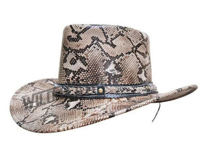 hand Made Python Style Braided Band Western Cowboy Aussie Leather Hat - LEATHER CHAPTER