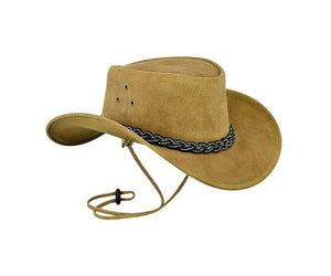 Top Hat SteamPunk Brown Leather Top Hat w/Buffalo Motorcycle Rider Biker - LEATHER CHAPTER