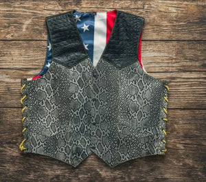 Leather Vest Black & Distress Lases Style Leather Men Vest Biker vest Motorcycle Vest Men Motorcycle Gifts For Men Western Vest Cowboy Vest - LEATHER CHAPTER