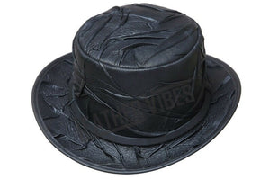 Top Hat-Marlow Crinckle Leather, Leather hat,Leather Top Hat,Gothic Top Hat,Mens Top Hat,Steampunk Top Hat,Custom Top Hat - LEATHER CHAPTER