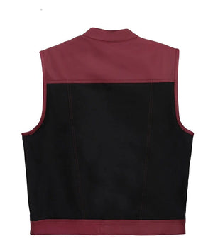 Hand Made Leather & Denim OX Blood Biker Rally Rider Motorcycle MC Club Men Vest - LEATHER CHAPTER