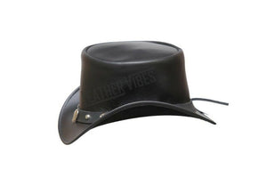 Skull and Studd Band Real Leather Steampunk Top Hat Motorcycle Rider Biker - LEATHER CHAPTER