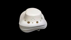 Cowboy Hat Outback Hat Unisex Western-Style Hat For Men White Leather Hat For Women Gift For Him Gift For Her - LEATHER CHAPTER
