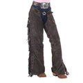 Rockin` Y Saddlery Youth Mocha Roughout with Chocolate Border Chaps