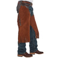 Rockin` Y Saddlery British Tan Roughout with Chocolate Border Arizona Chinks