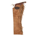 Nrs-K Bar J Leather Company Light Brown Roughout Tie Front Puncher Chaps