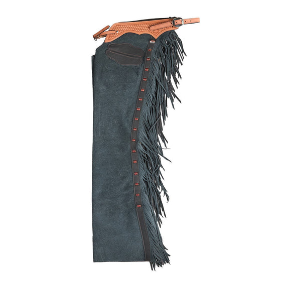 Nrs-K Bar J Leather Company Blue Jean Roughout Borderline Chaps