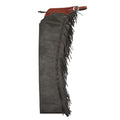 Nrs-K Bar J Leather Company Dark Gray Roughout Borderline Chaps
