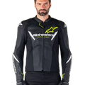 Alpinestars Faster V3 Airflow Leather Jacket – Black/White/Yellow Premium Motorcycle Gear