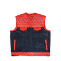 Lo*uis Vuit**n
 Red Leather Diamond Stitching with Black perforated Leather - LEATHER CHAPTER