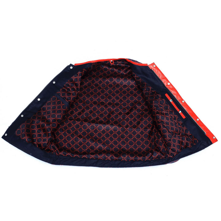 G*cci
 Canvas with Red Leather Diamond Stitching - LEATHER CHAPTER