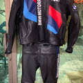 BMW Motorrad Black Racing Motorcycle 2 Piece Genuine Cowhide Leather Suit