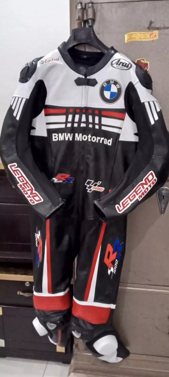 BMW Motorrad Racing Motorcycle 1 Piece Riding Gear Genuine Cowhide Leather Suit