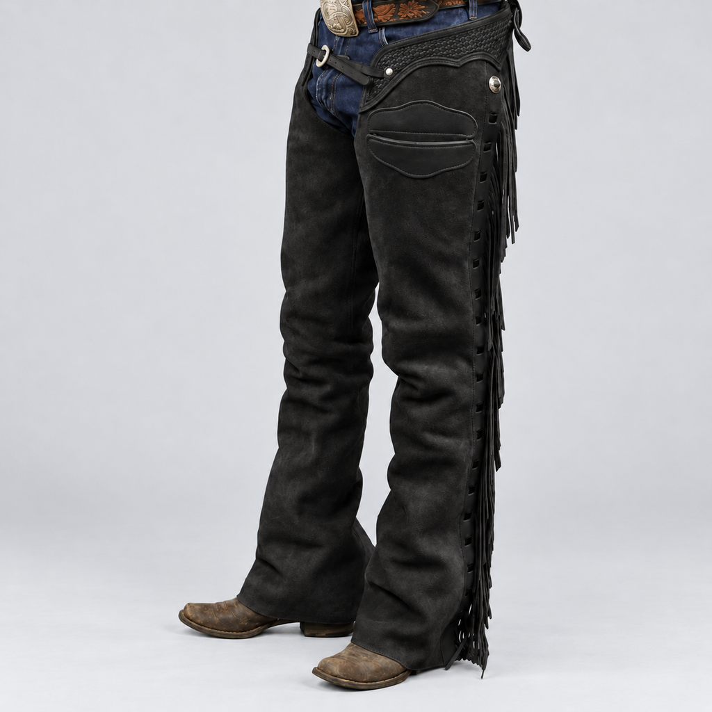 Leather Chap Golden Brown Suede Fringes Style Braided Chap Western Cowboy Chap Horse Riding Chap Rodeo Chap Gifts For Men , Gifts For Cowboy