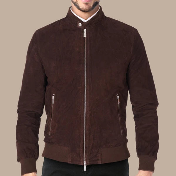 Chocolate Brown Leather Jacket for Men
