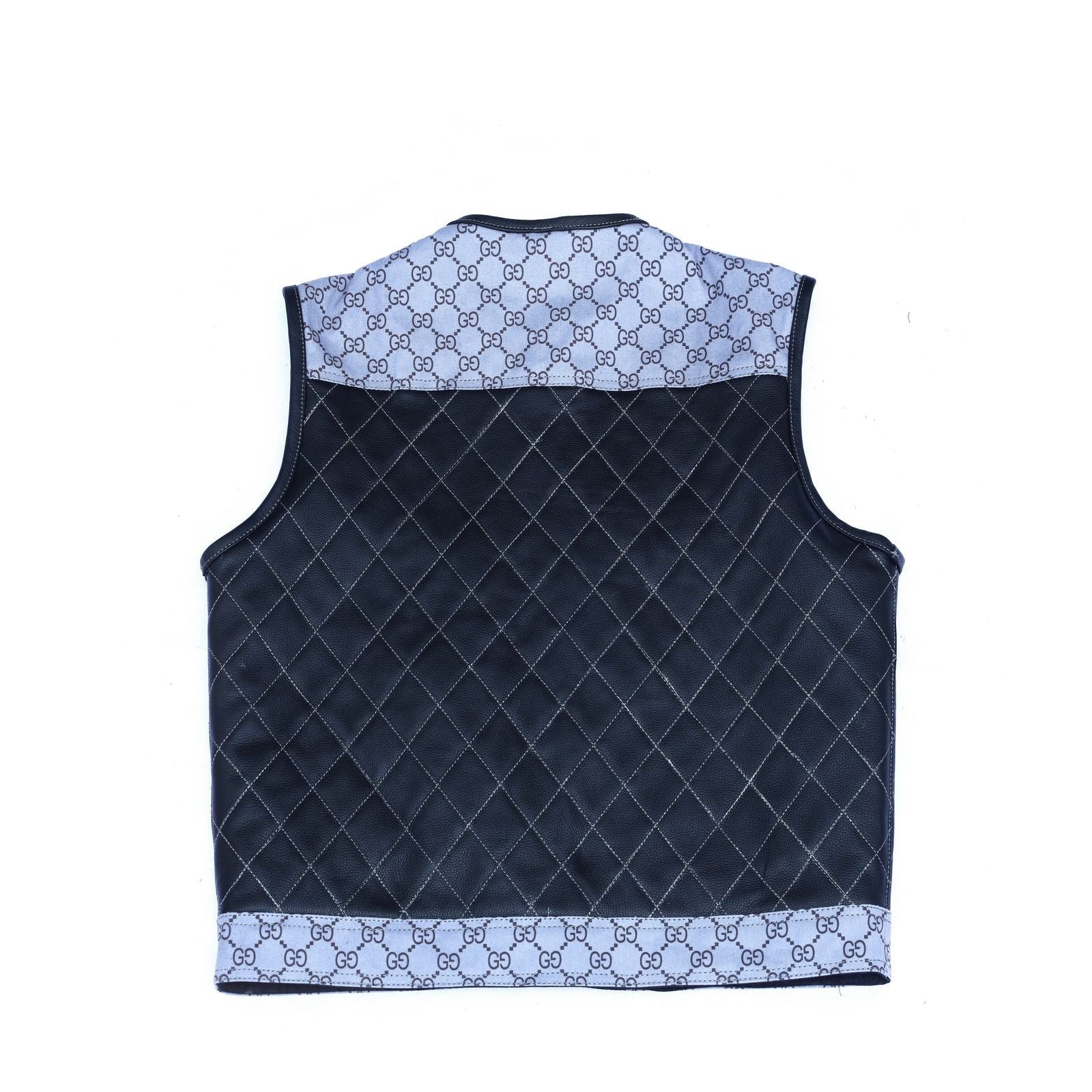 G*cci Canvas with Black Diamond Stitching - LEATHER CHAPTER