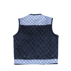 G*cci Canvas with Black Diamond Stitching - LEATHER CHAPTER