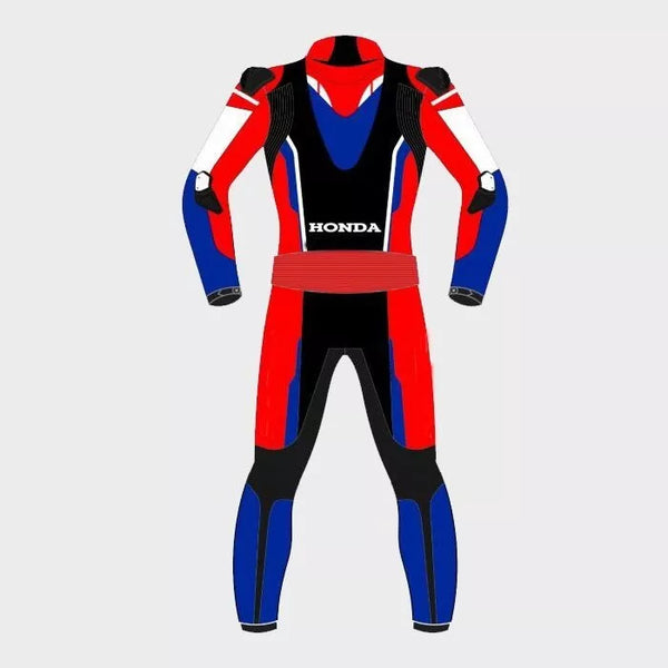 Honda CBR Motorcycle 1 Piece Biker Genuine Cowhide leather Suit