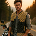 Men’s Luxury G*cci Leather Biker Vest Designer Pattern & Quilted Finish - LEATHER CHAPTER