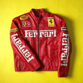 Ferrari Racing Leather Jacket – 100% Genuine Cowhide | F1-Inspired Streetwear - LEATHER CHAPTER