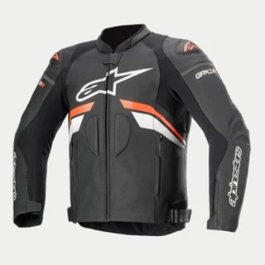 Alpinestars GP Plus R V3 Leather Jacket – Black/Red Fluorescent/White | Genuine Motorcycle Racing Jacket