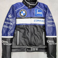 BMW Compaq Racing Leather Jacket – Black & Blue Genuine Leather