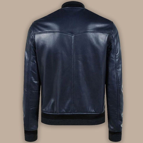 Mens Navy Blue Bomber Jacket