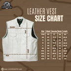 Leather Vest Diamond Quilted Grey Leather Vest Denim Vest Leather Men Vest Biker vest Motorcycle Vest Men Motorcycle Gifts For Men - LEATHER CHAPTER