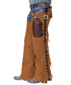 Leather Chap Brown Suede Fringes Style Braided Chap Western Cowboy Chap Horse Riding Chap Gifts For Men , Gifts For Cowboy