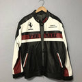 Ferrari Formula 1 Racing Leather Jacket – Black, White & Red Motorsport Outerwear - LEATHER CHAPTER