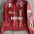 Ferrari F1 Racing Red Motorcycle Riding Gear – Cowhide Leather Biker Jacket - LEATHER CHAPTER