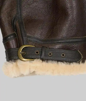 Men's Brown Shearling Fur Leather Jacket, B3 Bomber RAF Style Jacket, Real Sheepskin Leather Jacket, Aviator Leather Jacket, Gift For Him - LEATHER CHAPTER