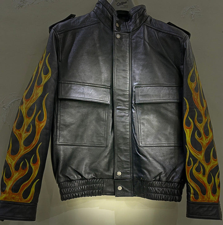 Leather Jackets, Mens Jacket, Motorbike Leather Mens Jacket, Biker Printed Jacket, Sheep Leather Original Leather Jacket, Coat - LEATHER CHAPTER