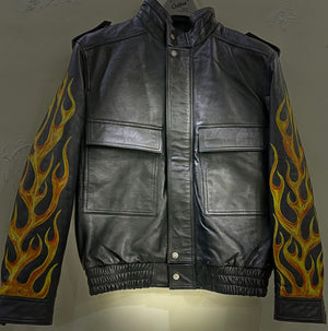 Leather Jackets, Mens Jacket, Motorbike Leather Mens Jacket, Biker Printed Jacket, Sheep Leather Original Leather Jacket, Coat2 - LEATHER CHAPTER