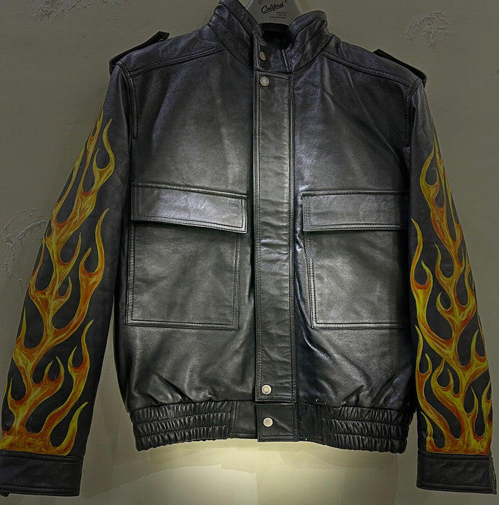 Leather Jackets, Mens Jacket, Motorbike Leather Mens Jacket, Biker Printed Jacket, Sheep Leather Original Leather Jacket, Coat2 - LEATHER CHAPTER