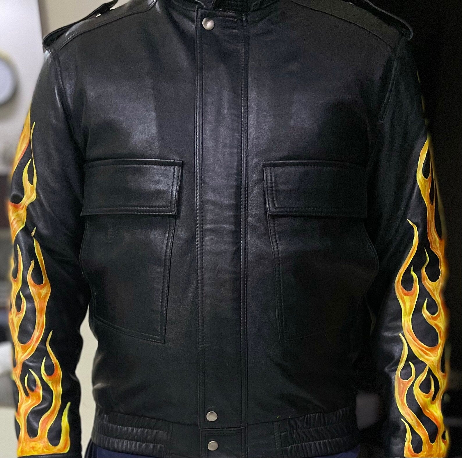Leather Jackets, Mens Jacket, Motorbike Leather Mens Jacket, Biker Printed Jacket, Sheep Leather Original Leather Jacket, Coat2 - LEATHER CHAPTER