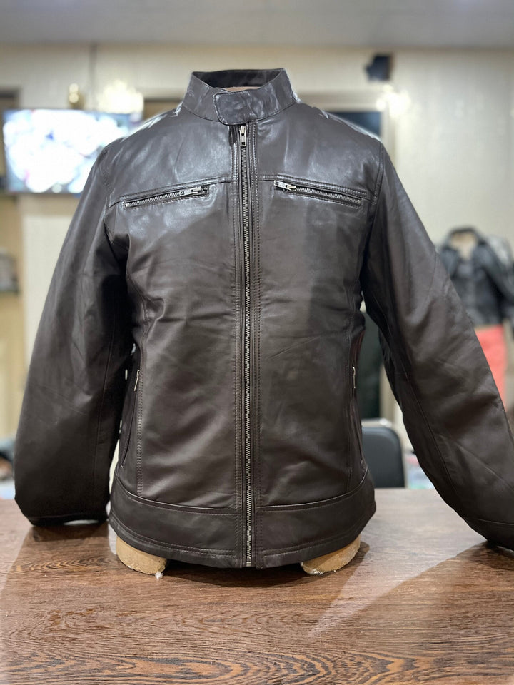 Leather Jackets, Mens Jacket, Motorbike Leather Mens Jacket, Biker Printed Jacket, Sheep Leather Original Leather Jacket, Coat Large Size - LEATHER CHAPTER